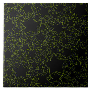 Stars, Stars, Stars - Lime Green Tile