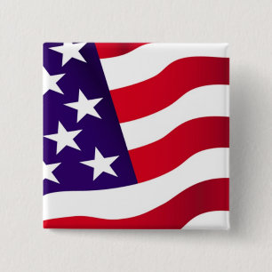 Stars & Stripes 2 Inch Square Button