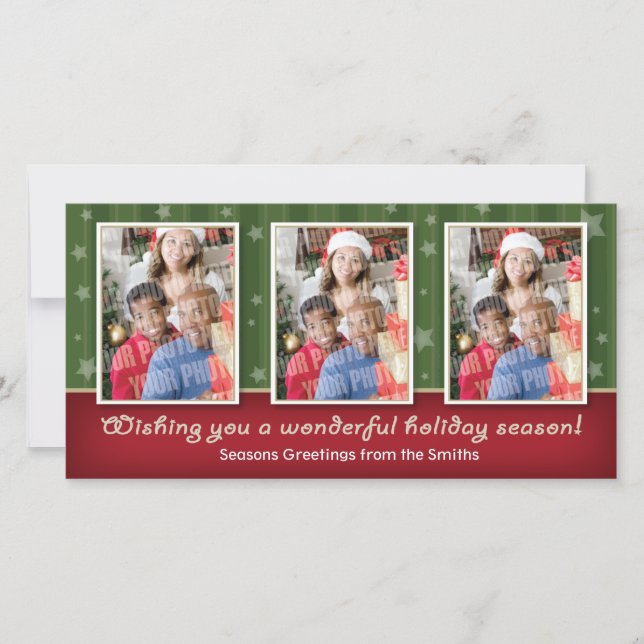 Stars & stripes 3 photo card (Front)