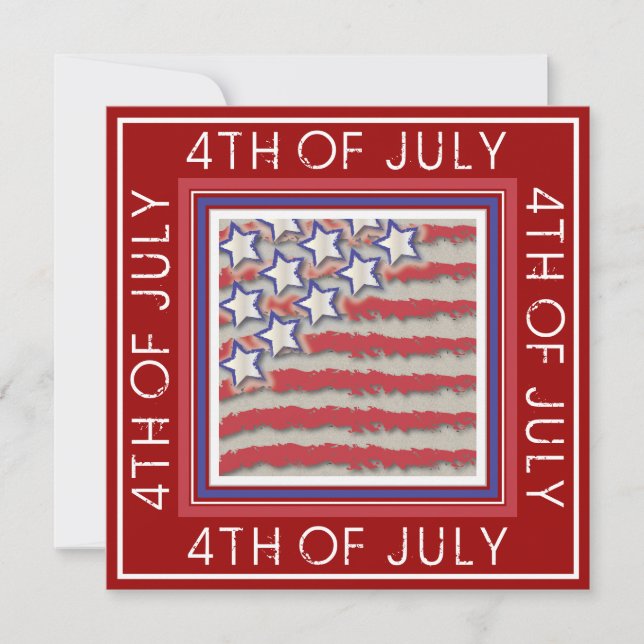 Stars & Stripes 4 juillet Invitation (Devant)