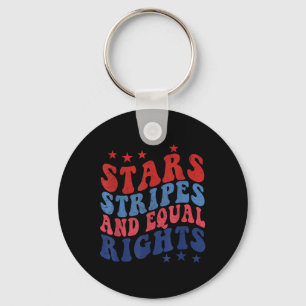 Stars Stripes And Equal Rights 4th Of July Patriot Keychain