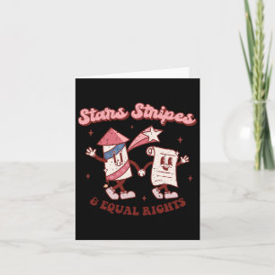 Stars Stripes And Equal Rights 4th Of July Retro G Card