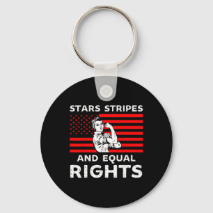 Stars Stripes And Equal Rights 4th Of July Womens Keychain