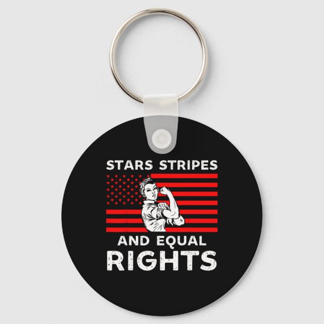Stars Stripes And Equal Rights 4th Of July Womens  Keychain (Front)