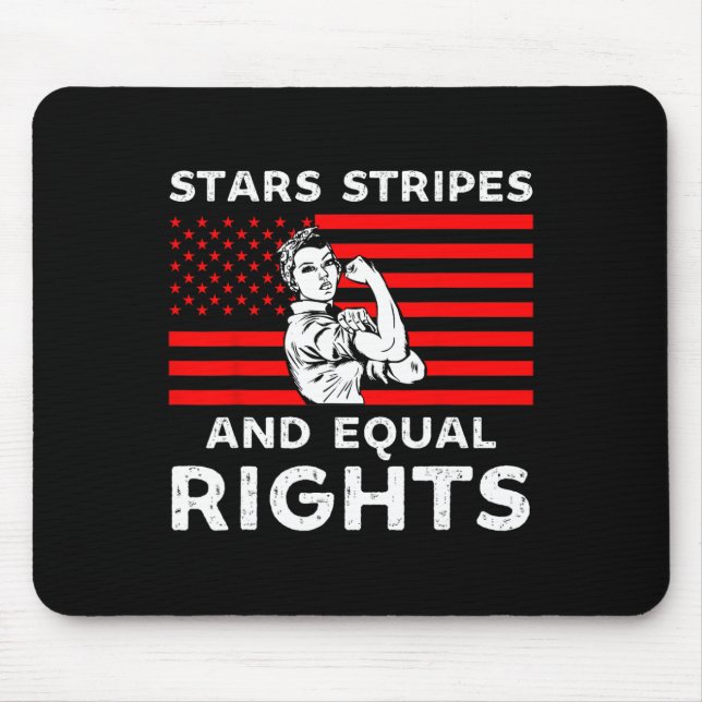 Stars Stripes And Equal Rights 4th Of July Womens  Mouse Pad (Front)