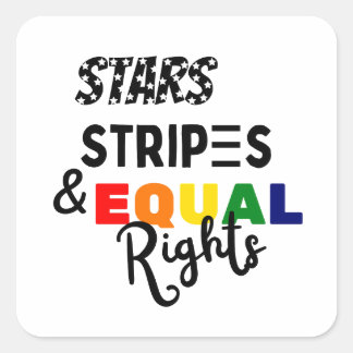 Stars, Stripes, and Equal Rights Square Sticker