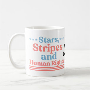 Stars Stripes and Human Rights Retro Feminist  Coffee Mug