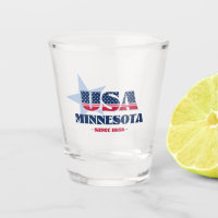 Stars, Stripes, and Minnesota 1858 Shot glass