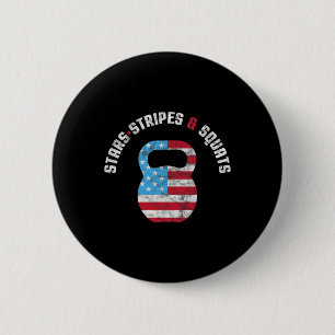 Stars Stripes And Squad Workout Gym Usa Flag 4th J 2 Inch Round Button