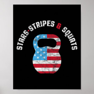 Stars Stripes And Squad Workout Gym Usa Flag 4th J Poster