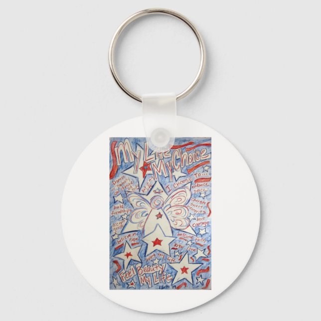 Stars & Stripes Angel Keychain (Front)
