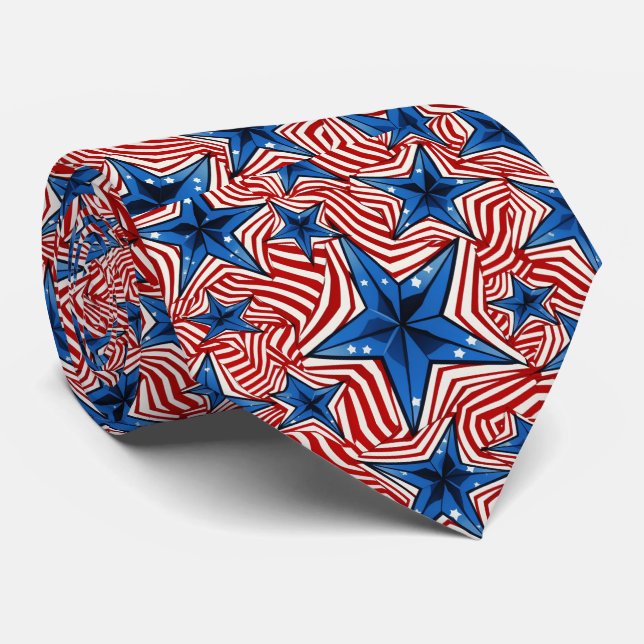 Stars & Stripes Bold Pattern Tie (Rolled)