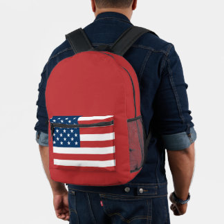 Stars, Stripes & Bold Red: American Flag Printed Backpack