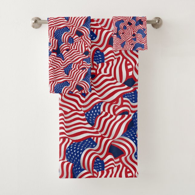 Stars & Stripes Celebration Bath Towel Set (Insitu)