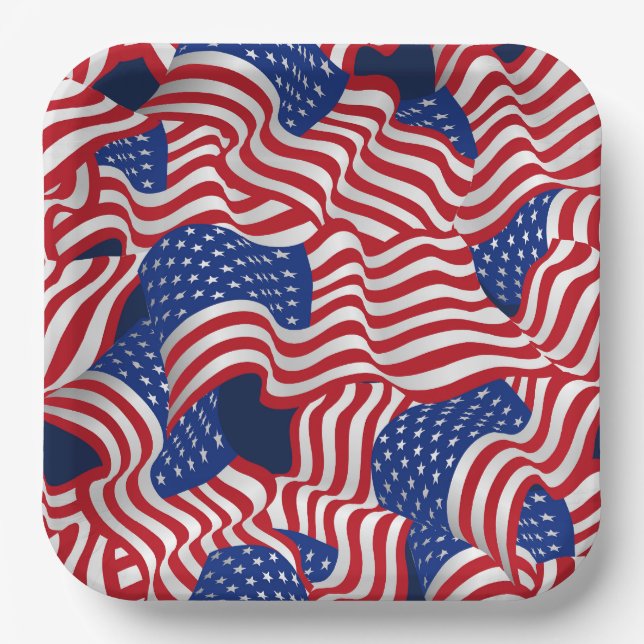 Stars & Stripes Celebration Paper Plate (Front)