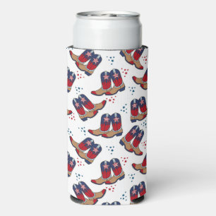 Stars, Stripes & Cowboy Boots  Seltzer Can Cooler