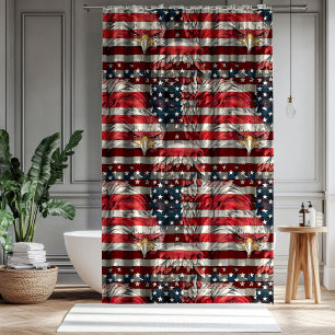 Stars & Stripes Curtain Eagle Pride for Bathroom