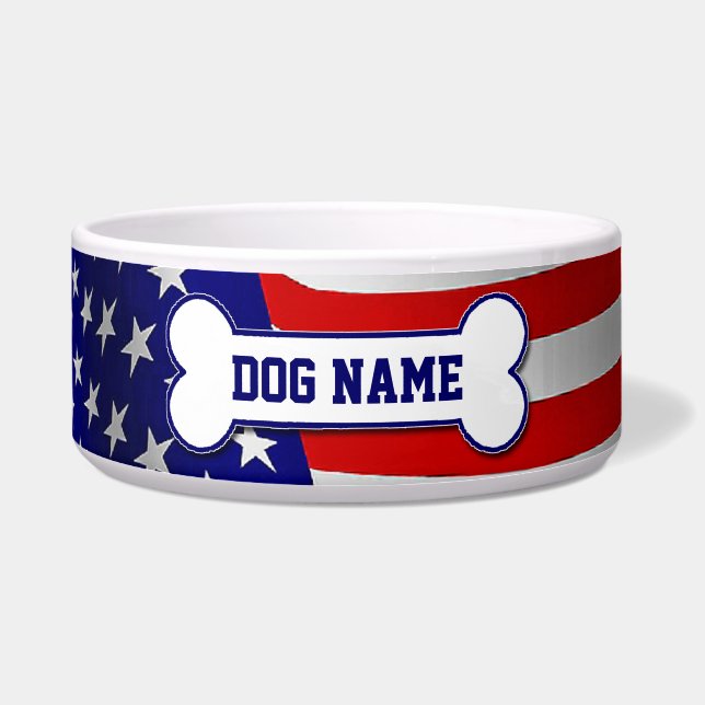 Stars & Stripes Dog Bowl (Left)
