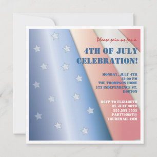 Stars & Stripes Flag 4th of July Party Invitation