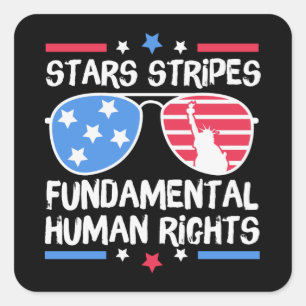Stars Stripes Fundamental Human Rights Square Sticker