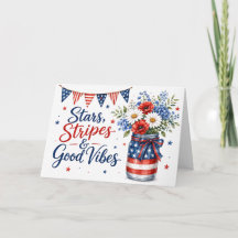 Stars, Stripes & Good Vibes Patriotic Greeting