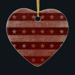 Stars & Stripes Heart Ceramic Christmas Ornament<br><div class="desc">Text can be added to this ornament to make a personalized holiday gift. If you need help,  just click on the contact link below to send the designer a personal detailed message.</div>