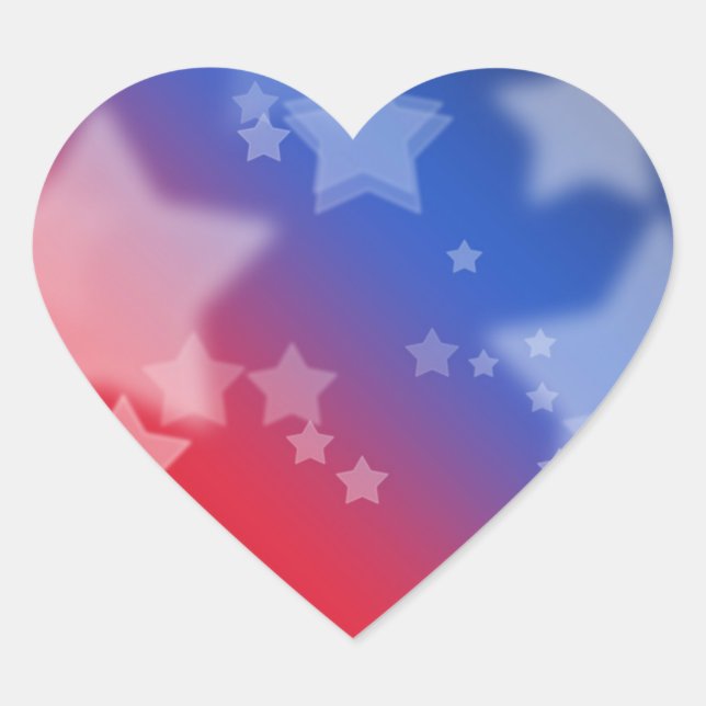 stars & stripes heart sticker (Front)