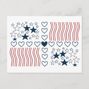 Stars Stripes Hearts Postcard
