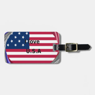 Stars & Stripes & Love: A Patriotic USA Design  Luggage Tag