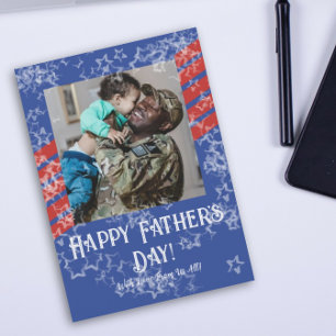 Stars & Stripes Military Father's Day Photo Card