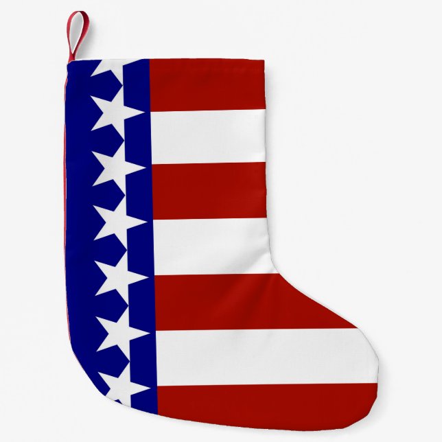 Stars & Stripes of Red White And Blue Small Christmas Stocking (Front)
