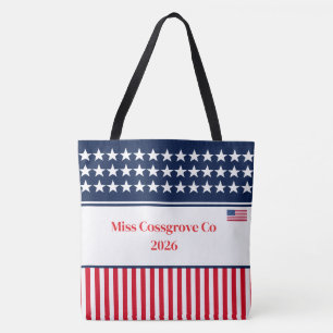 Stars & stripes Pageant Title Tote