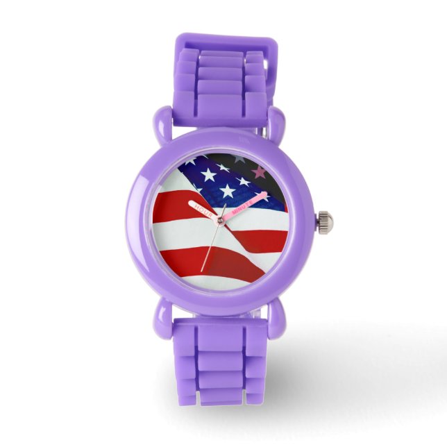 Stars & Stripes Patriotic Flag Watch (Front)