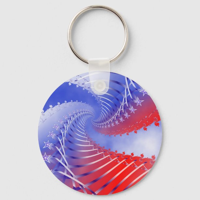 Stars & Stripes Patriotic Keychain (Front)