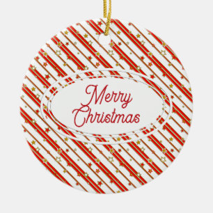 Stars & Stripes PATTERN gold red or blue Ceramic Ornament