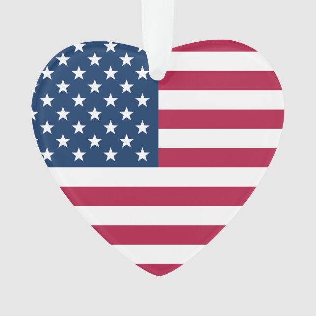 Stars & Stripes Personalized Heart Ornament (Front)
