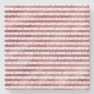 Stars Stripes Red White Blue Stone Coaster