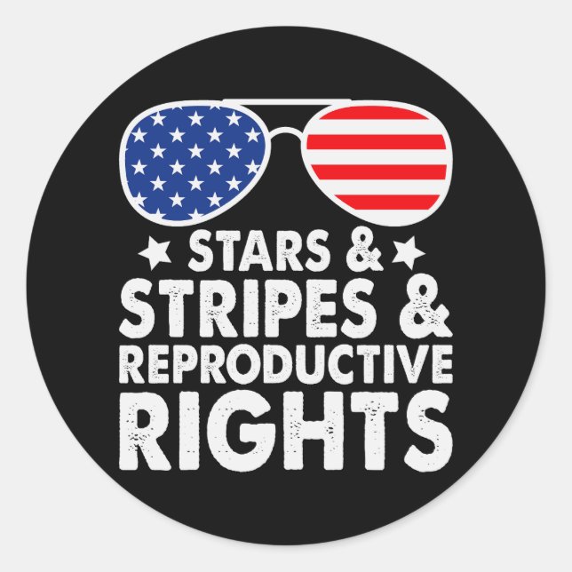 Stars Stripes Reproductive Rights Classic Round Sticker (Front)