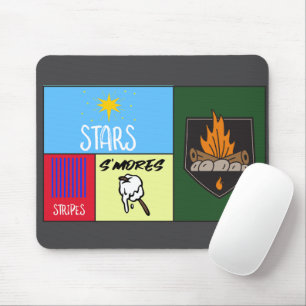 stars stripes s'mores American camping Mouse Pad