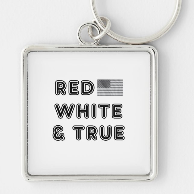 Stars & Stripes Split Ring Keychain (Front)