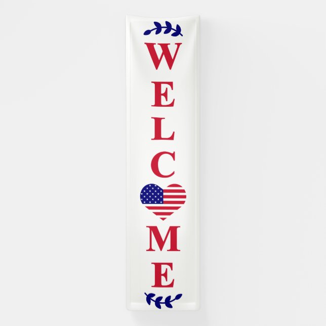 Stars & Stripes Welcome Banner (Vertical)