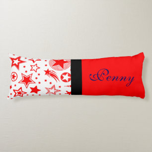 Stars Tattoos red + your ideas Body Pillow