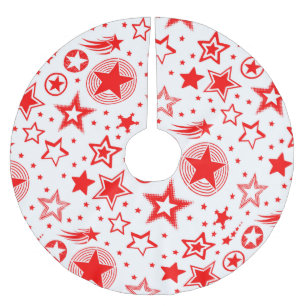 Stars Tattoos red + your ideas Brushed Polyester Tree Skirt