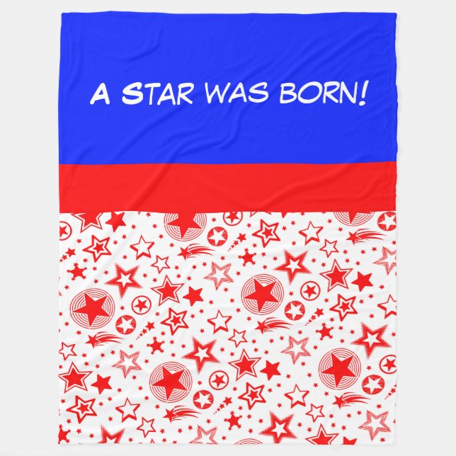 Stars Tattoos red + your ideas Fleece Blanket (Front)