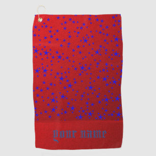 stars template red and blue  golf towel