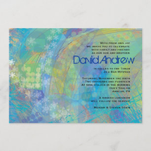 STARS TEXTURED Bar Invitation Bat mitzvah