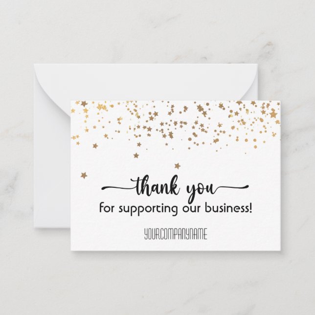 Stars Thank You For Supporting Our Business Card (Front)