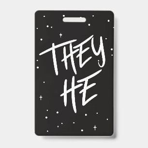 Stars They/He Pronouns  Badge