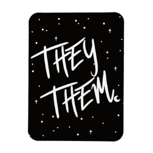Stars They /Them Pronouns 3 Cm Round Badge Magnet