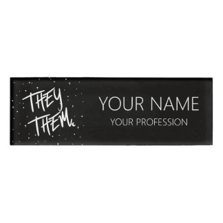 Stars They Them Pronouns Name Tag